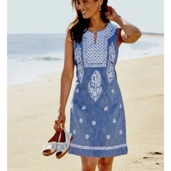 Roberta Roller Rabbit Dresses & Skirts - Roller Rabbit Floral Y2K preppy Embroidered Dress Blue Small A005501